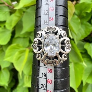 Sterling silver ring with oval zirconia